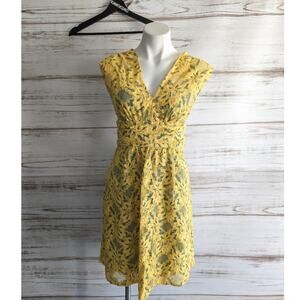 Plenty by Tracy Reese Yellow and Blue Lace Party Dress sz 4